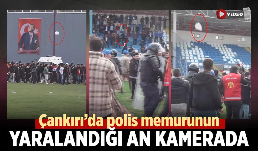 Çankırı’da polis memurunun yaralandığı an kamerada