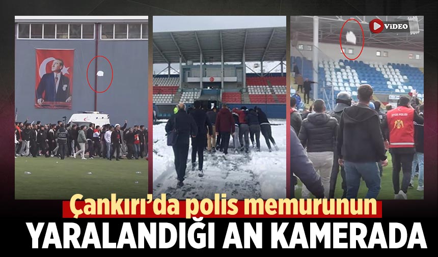 Çankırı’da polis memurunun yaralandığı an kamerada