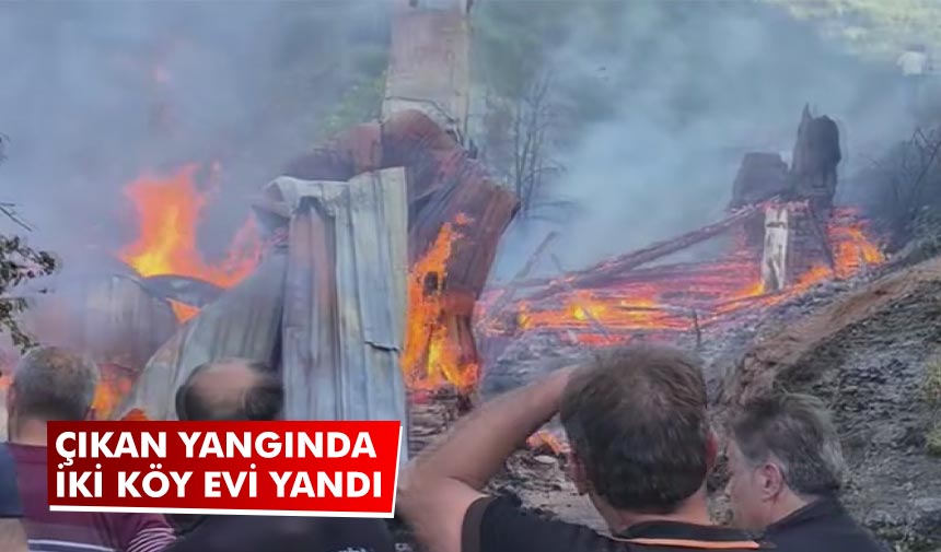 Çankırı’da çıkan yangında 2 köy evi yandı