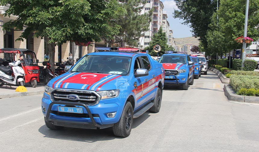 Çankırı’da Jandarma'nın 186. Kuruluş Yıl Dönümü araç kortejiyle kutlandı