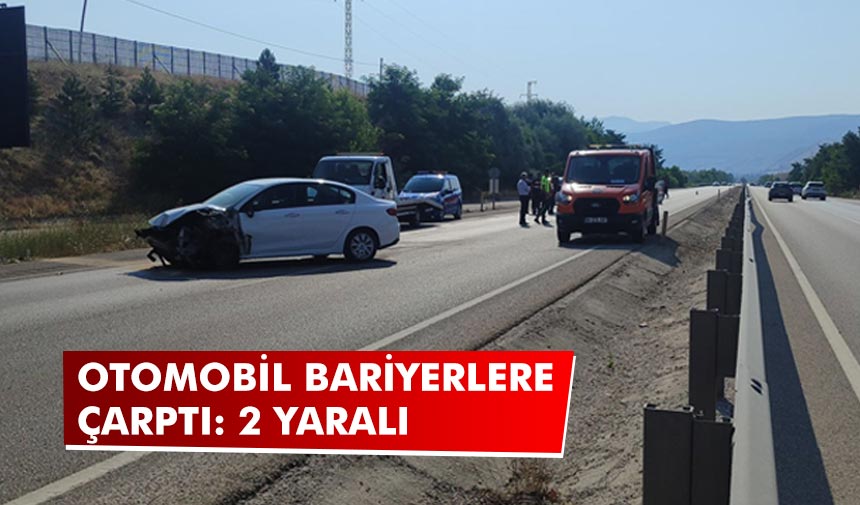 Çankırı’da otomobil bariyerlere çarptı: 2 Yaralı