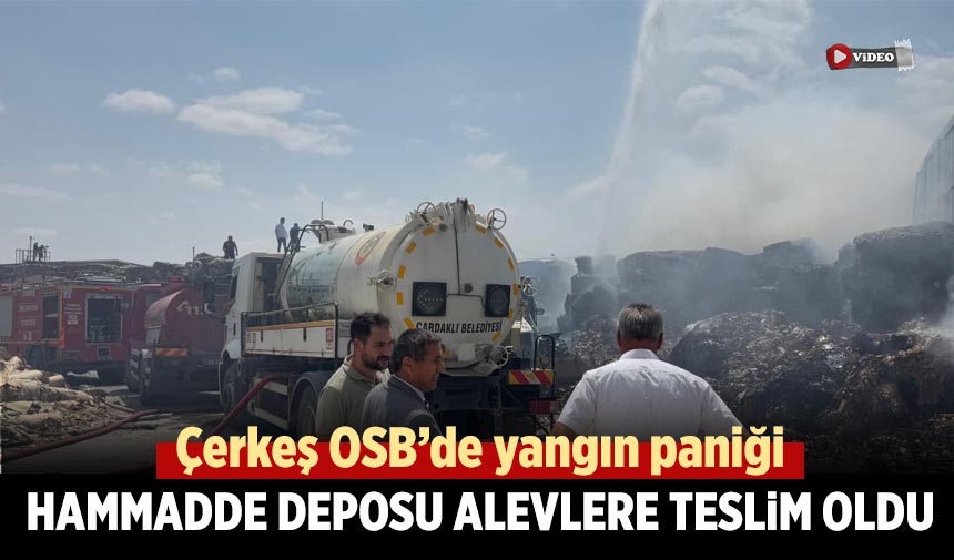 Çerkeş OSB’de hammadde deposu alevlere teslim oldu
