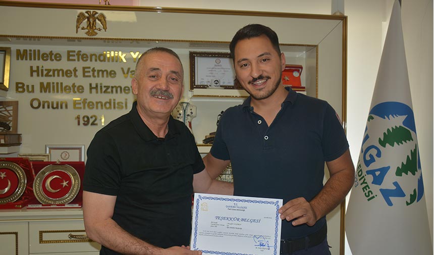Mehmed Öztürk Teşekkür Belgesi