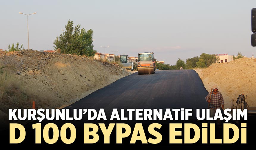 Kurşunlu’da alternatif ulaşım yoluna sıcak asfalt