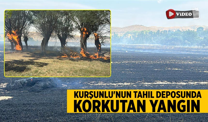 Kurşunlu'nun tahıl deposunda korkutan yangın