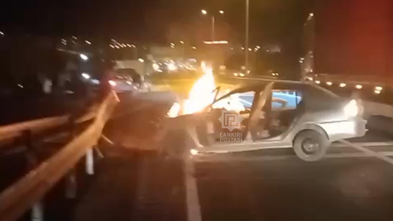 D 100 Karayolunda Otomobil Alev Aldi 1