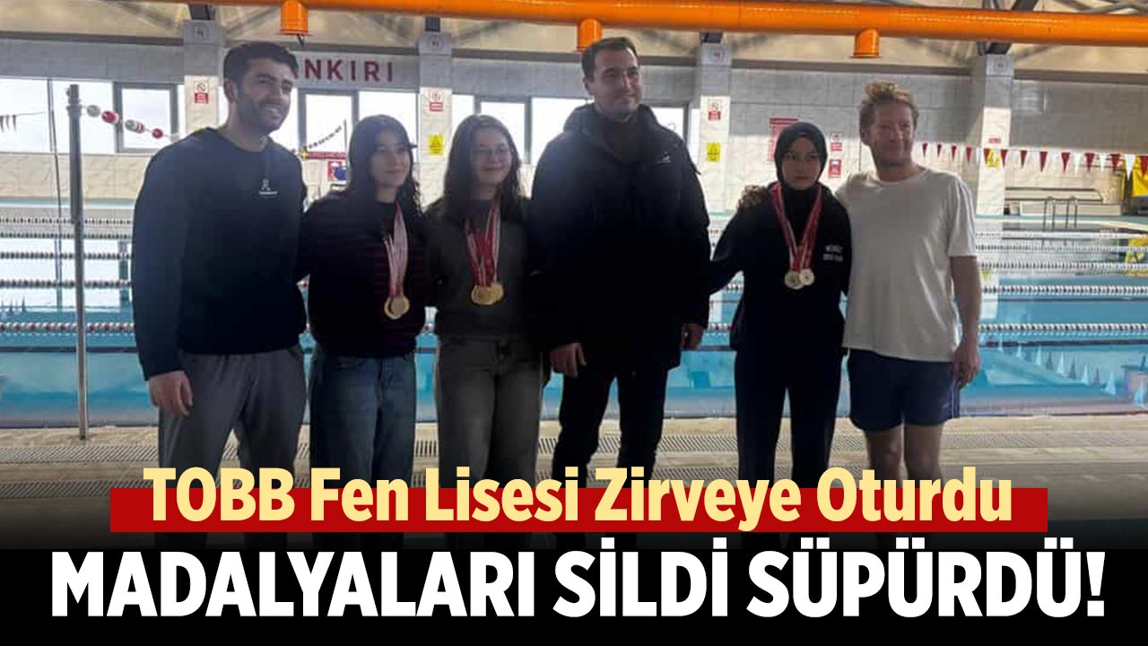 TOBB Fen Lisesi Yüzmede Zirveye Oturdu: Madalyaları Sildi Süpürdü!