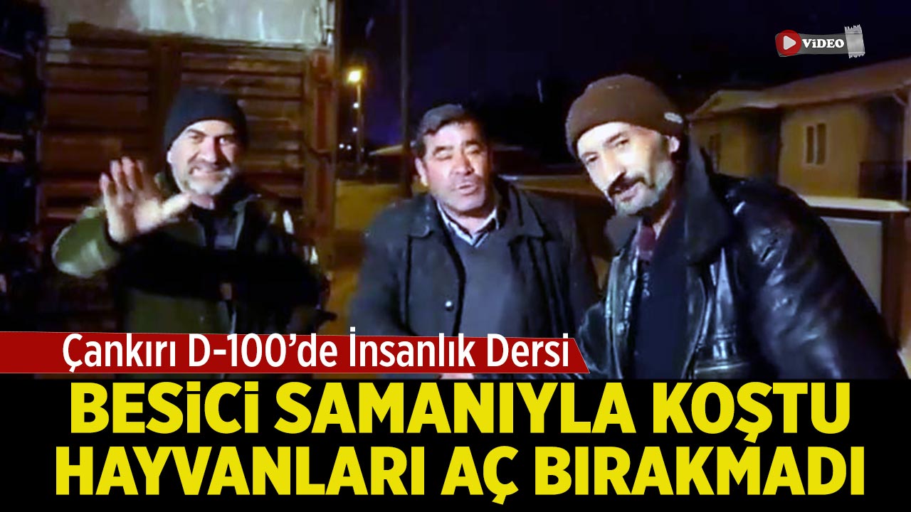 Çankırı D-100’de İnsanlık Dersi:  Samanıyla Koştu, Hayvanları Aç Bırakmadı