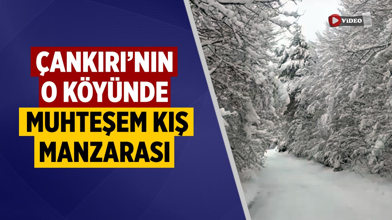 Çankırı’nın o köyünde muhteşem kış manzarası