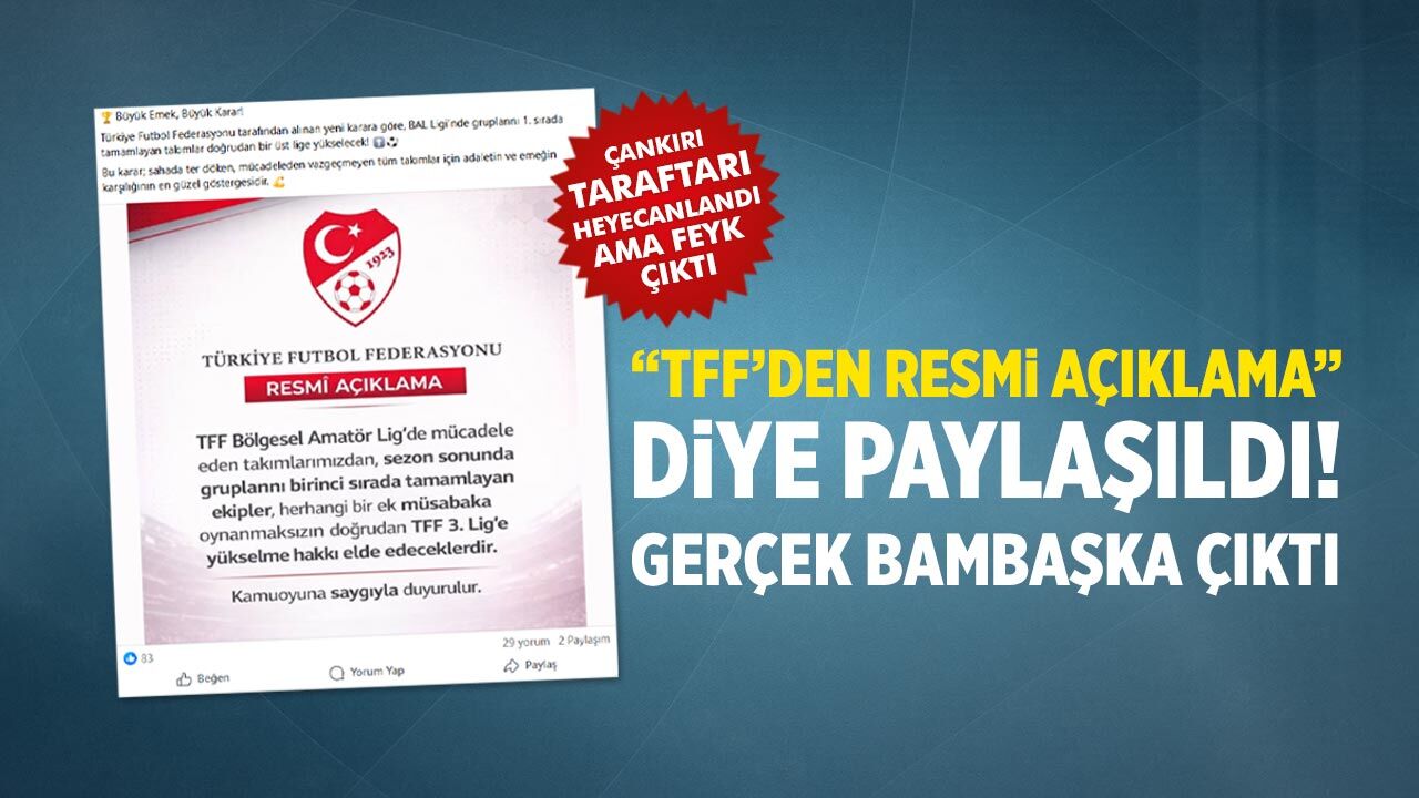 “TFF’den Resmi Açıklama” diye paylaşıldı! Gerçek bambaşka çıktı