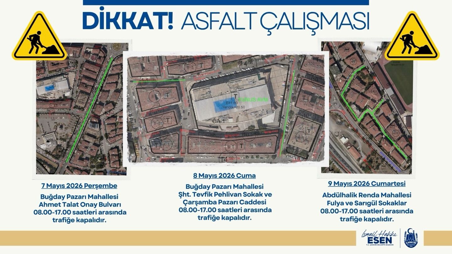 Cankirida Üc Gün Boyunca Bazi Yollar Tarfige Kapali