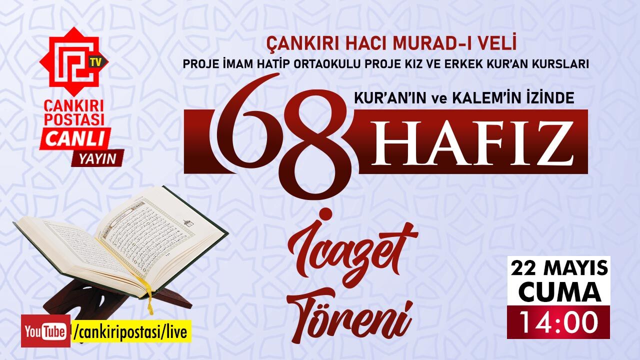 Kuran’ın ve Kelamın İzinde Hafızlık İcazet Töreni Canlı Yayınlanacak