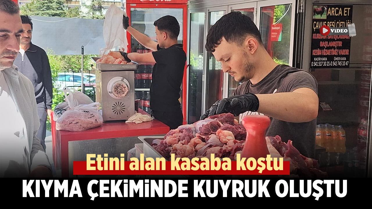 Çankırı’da kıyma çekiminde kuyruk oluştu