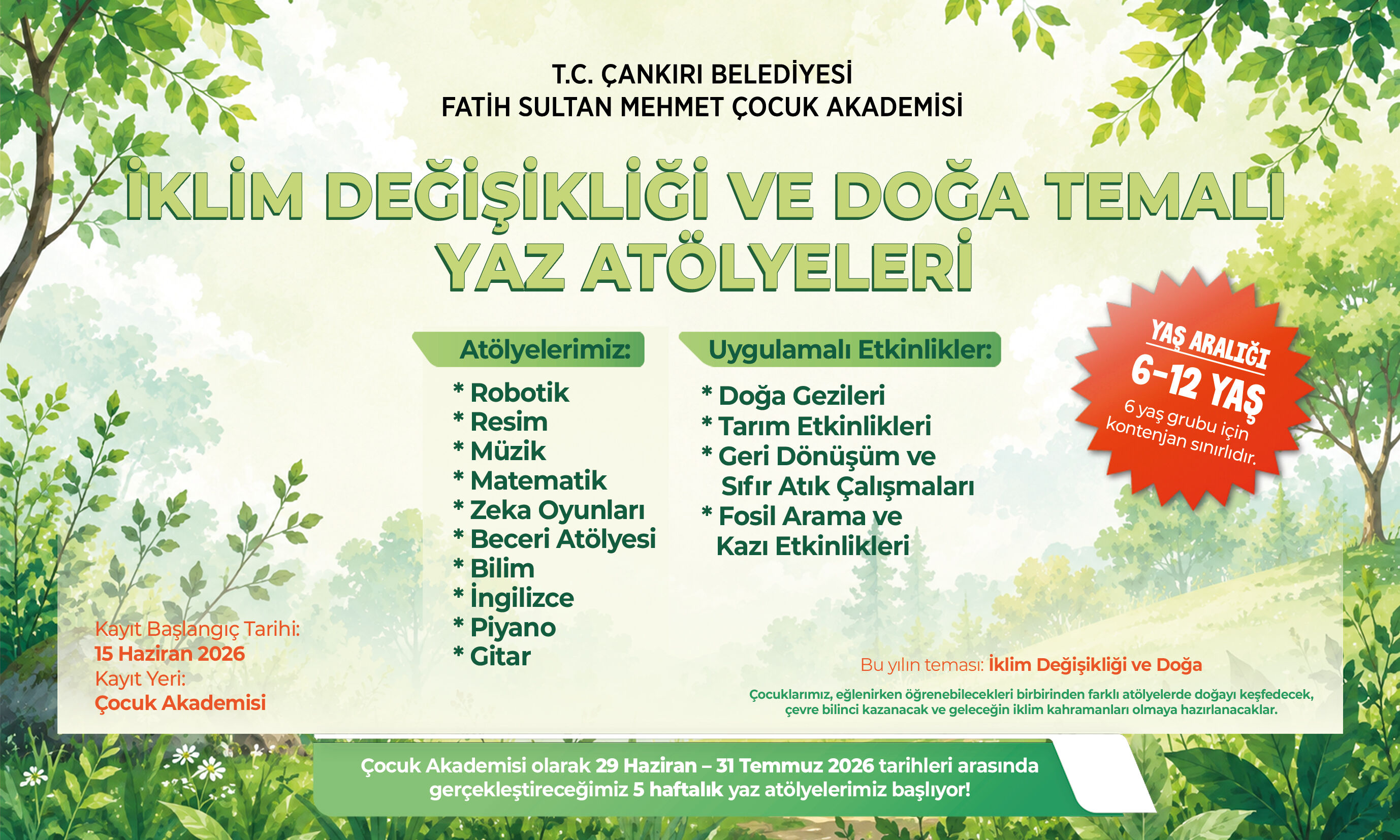 Fsm Yaz Atölyeleri̇ 2026