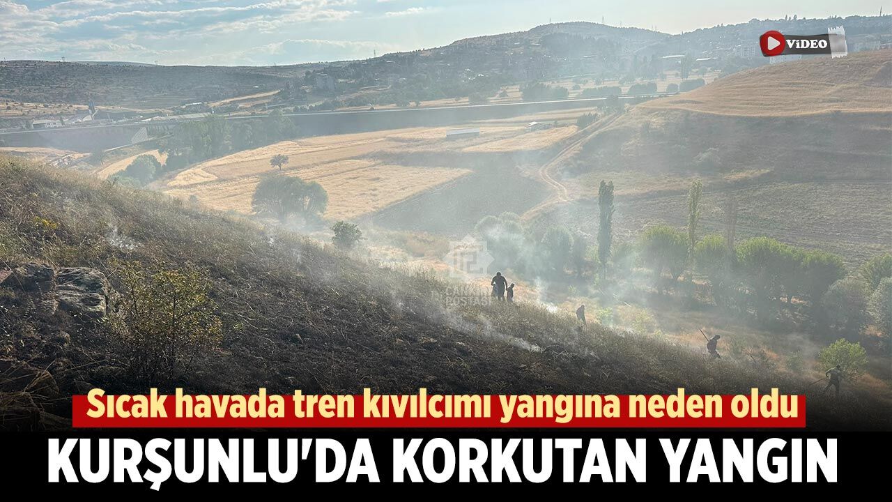 Çankırı’da yük treninden sıçrayan kıvılcımlar araziyi yaktı