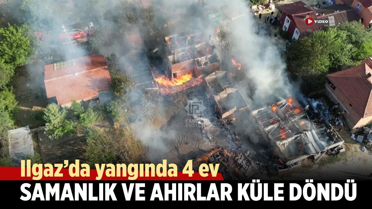 Ilgaz’da yangın: 4 ev, samanlık ve ahırlar küle döndü