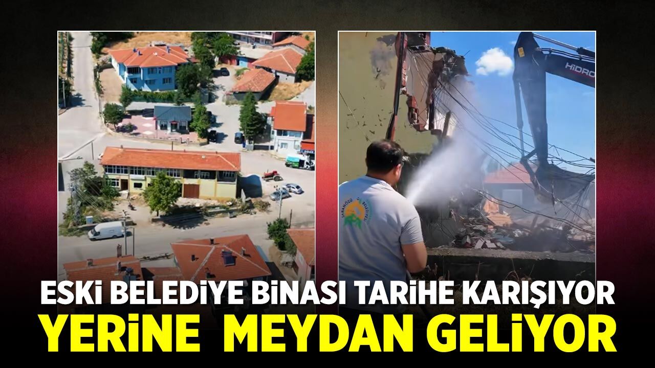 Gümerdiğin’de eski belediye binası yıkılıyor: Yerine meydan geliyor