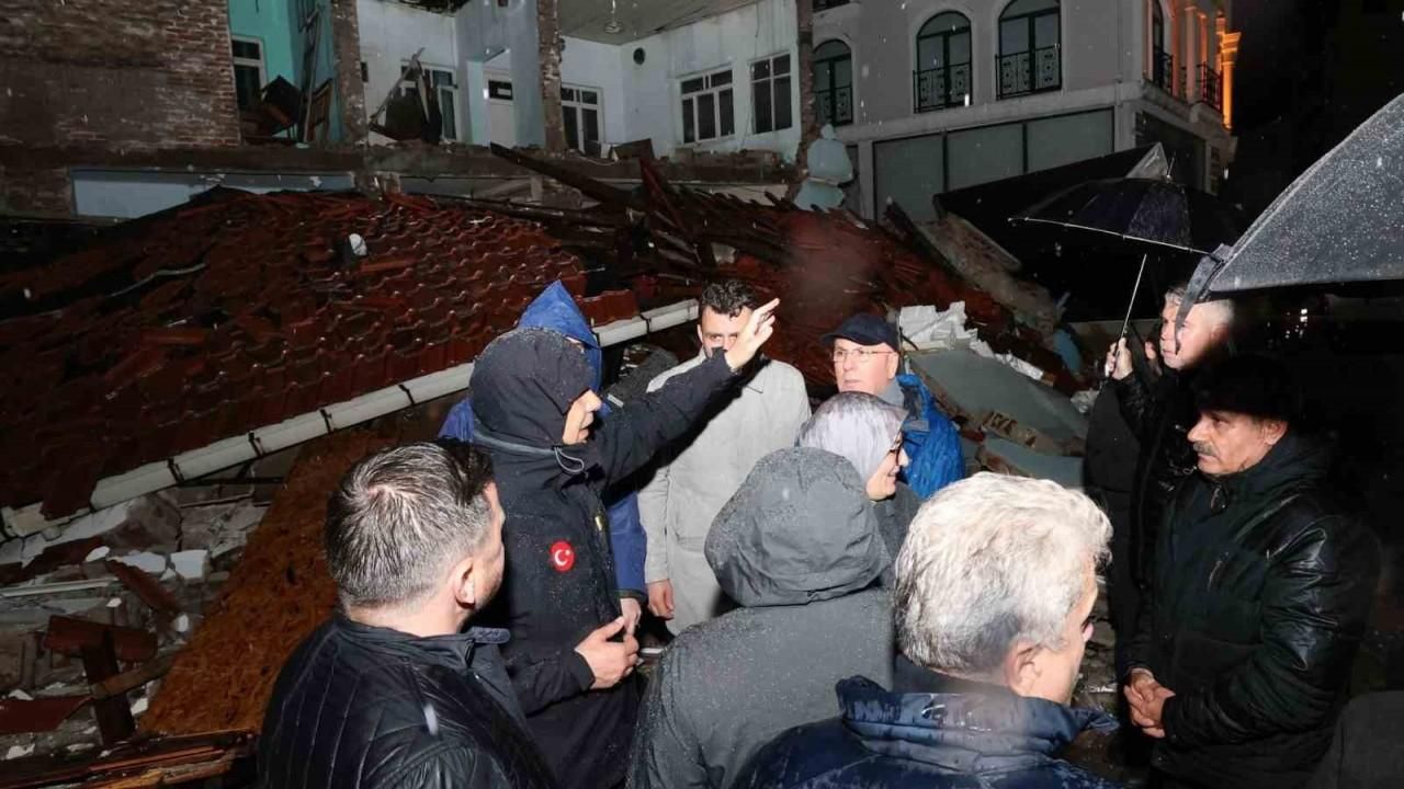 Bakan Yerlikaya: "Yıkılan 3 bina ve 1 iş yerinde incelemelerde bulunduk"