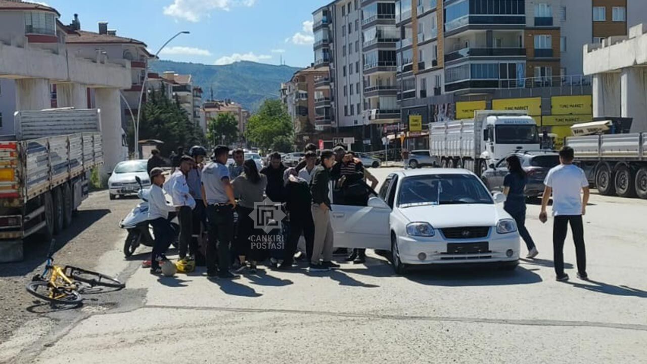 Çankırı’da bisikletli çocuğa otomobil çarptı! 1 kişi yaralan