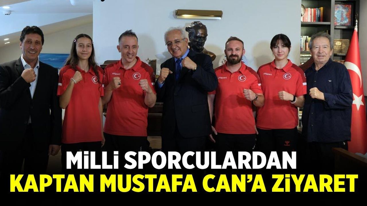 Çankırılı milli sporculardan Kaptan Mustafa Can’a ziyaret