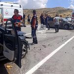 Kurşunlu-Korgun yolunda iki araç kafa kafaya çarpıştı, 4 yaralı