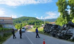 Sinop’ta LPG yüklü tanker yan yattı