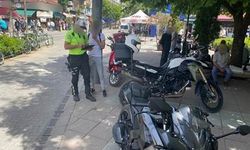 Yaya alanlarına giren 43 motosiklet ve motorlu bisiklet sürücüsüne ceza yazıldı