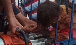 Çankırı'da kafasını demire sıkıştıran kız kurtarıldı
