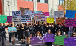 Çankırı'da üniversite öğrencileri 'Kadın Cinayetlerini' protesto etti