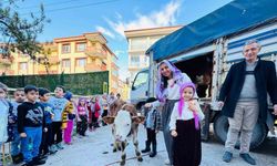 Yerli Malı Haftası’nı okula getirdikleri ‘inekle’ kutladılar