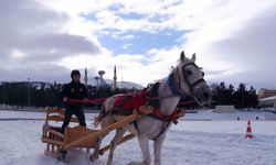 Erzurum’da atlı kızak heyecanı