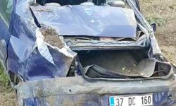 Kastamonu'da takla atan otomobildeki 3 kişi yaralandı