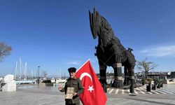 Şehitler için 555 bin adım atarak Çanakkale’ye geldi