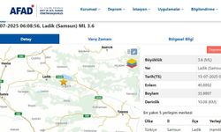 Samsun Ladik’te 3.6 büyüklüğünde deprem