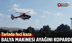 Çankırı’da tarlada feci kaza: Balya makinesi ayağını kopardı