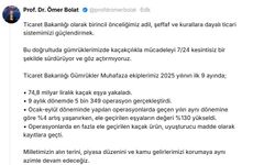 Bakan Bolat açıkladı: Gümrükler Muhafaza ekipleri ilk 9 ayda 74,8 milyar liralık kaçak eşya ele geçirdi