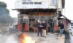 Yangın ihbarına giden itfaiyecileri pastayla karşıladılar