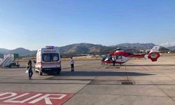 Zatürre teşhisi konulan bebek ambulans helikopterle sevk edildi