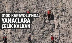 D100’de yol güvenliği için yamaçlar çelik ağlarla örülüyor