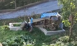 Kastamonu’da devrilen patpatın altında kalan sürücü yaralandı