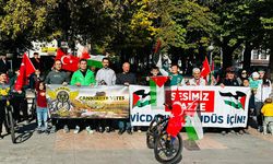 Çankırı’da Gazze İçin Pedalladılar, Vicdana Ses Oldular