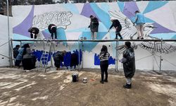 Yapraklı İlçe Halk Kütüphanesi Duvarı Sanatla Buluştu