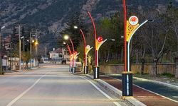 Korgun’da Yürüyüş ve Bisiklet Yolunda Aydınlatma Çalışması Sürüyor