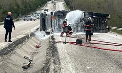 Çankırı’da LPG Tankeri kaza yaptı! Karayolu iki yönlü trafiğe kapatıldı