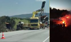 Çankırı’da kontrolden çıkan TIR alevlere teslim oldu