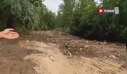 Çankırı’da sağanak yağış çayın debisini böyle artırdı