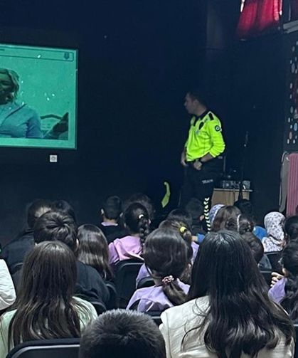 Korgun Ortaokulunda Öğrencilere Trafik Güvenliği Eğitimi Verildi