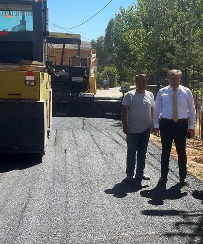 Çankırı’da grup yolunda asfalt çalışmaları sürüyor