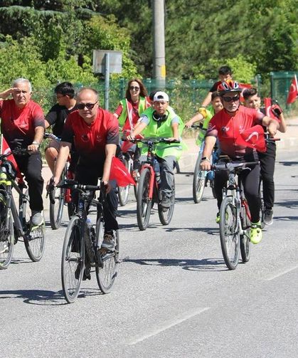 Çankırı'da pedallar millî birlik için çevrildi