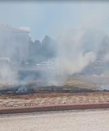 Çerkeş'te çıkan anız yangını paniğe neden oldu